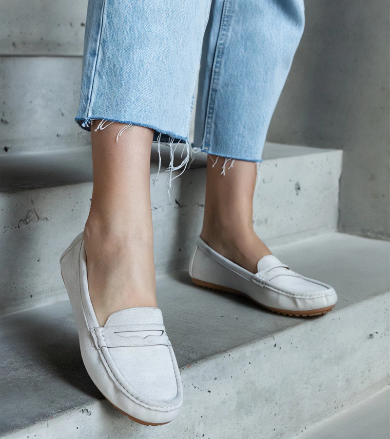 Gemre Mocasini gri din piele ecologică întoarsă Cellarengo