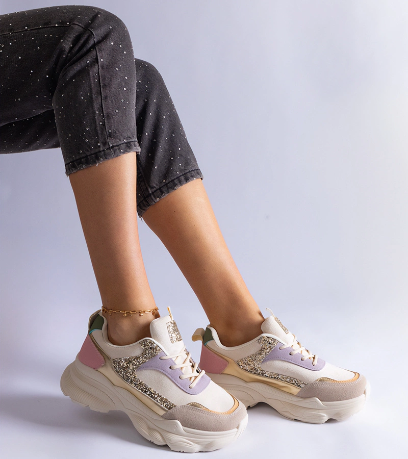 Gemre Adidași multicolori cu inserții de sclipici Clorinda