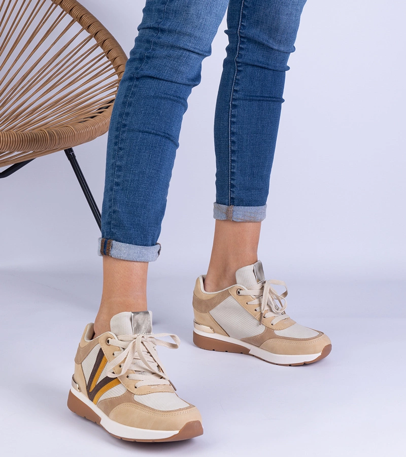 Gemre Adidași maro de damă cu platformă ascunsă Ninella