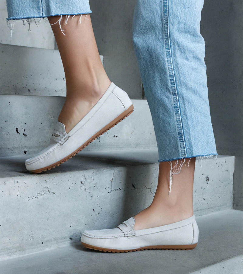 Gemre Mocasini gri din piele ecologică întoarsă Cellarengo