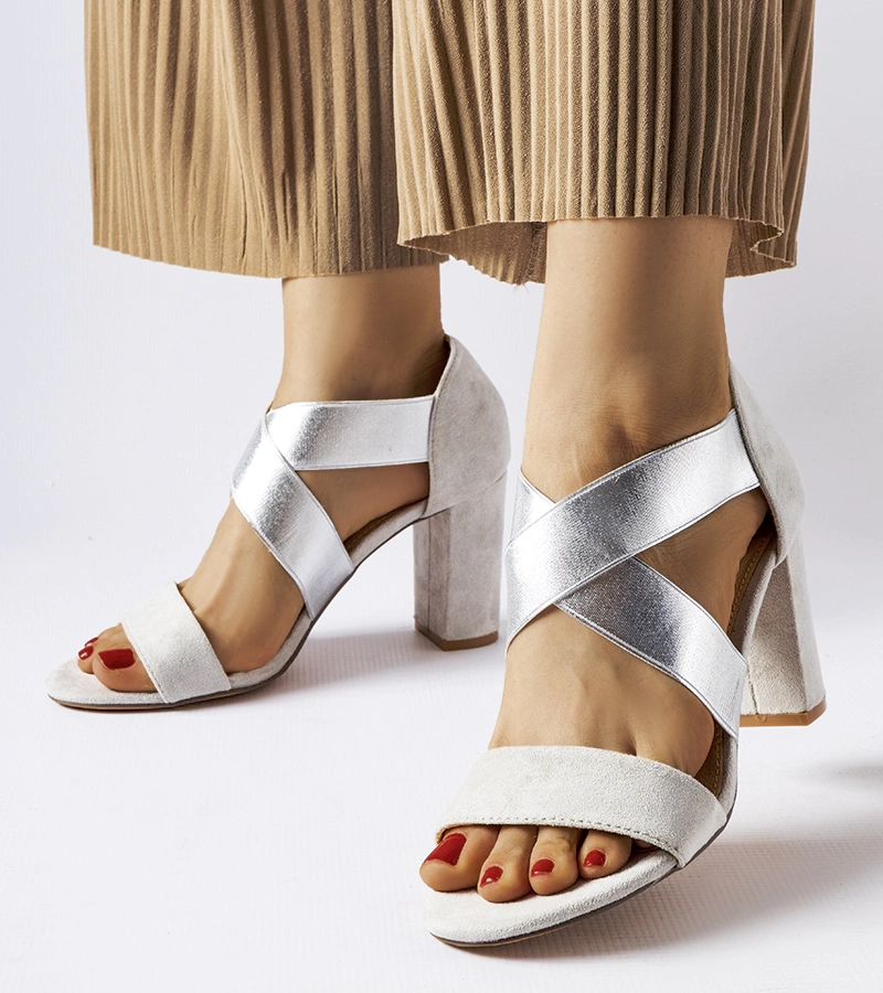 Gemre Sandale stiletto gri Gravago