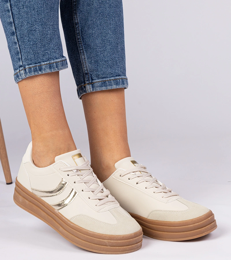 Gemre Adidași bej damă cu detalii aurii Melly