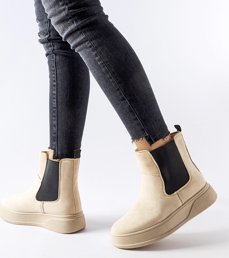 Gemre Beige platform ankle boots Benilde