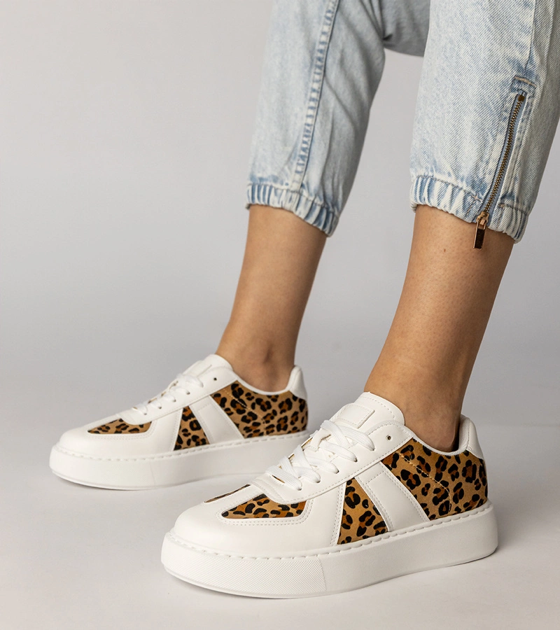 Gemre Adidași damă Toris cu model leopard alb-negru
