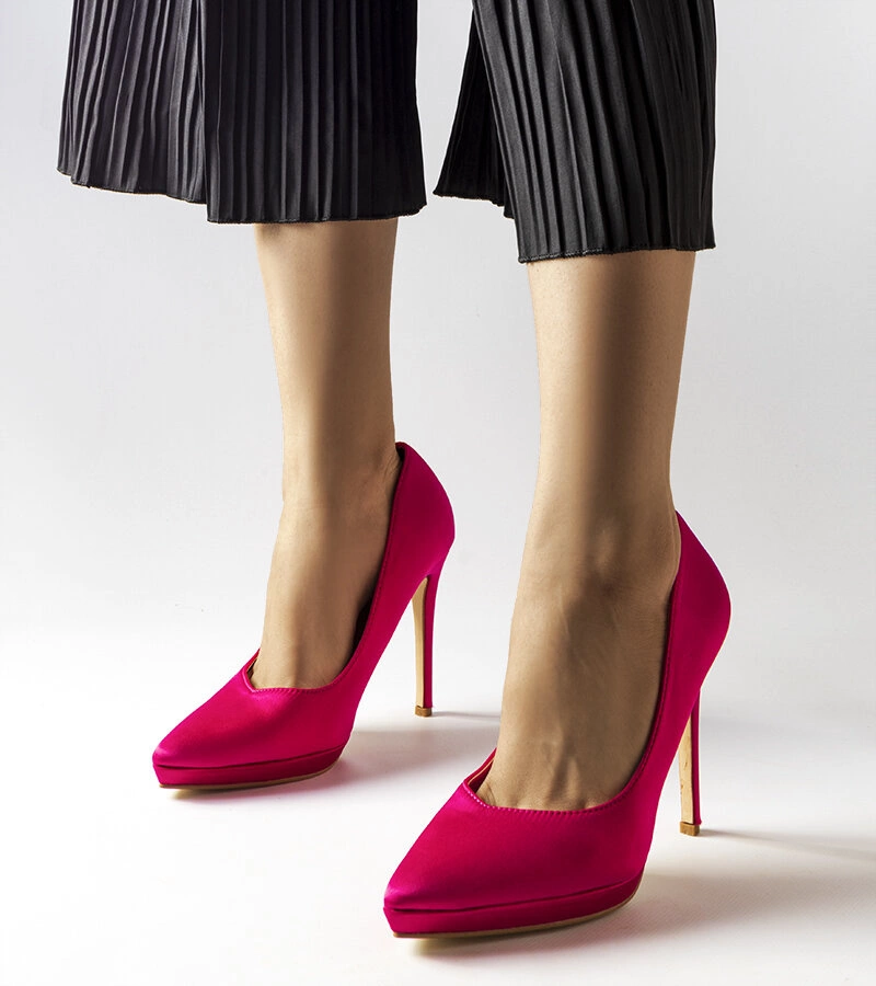 Gemre Pantofi stiletto Silje din satin roz