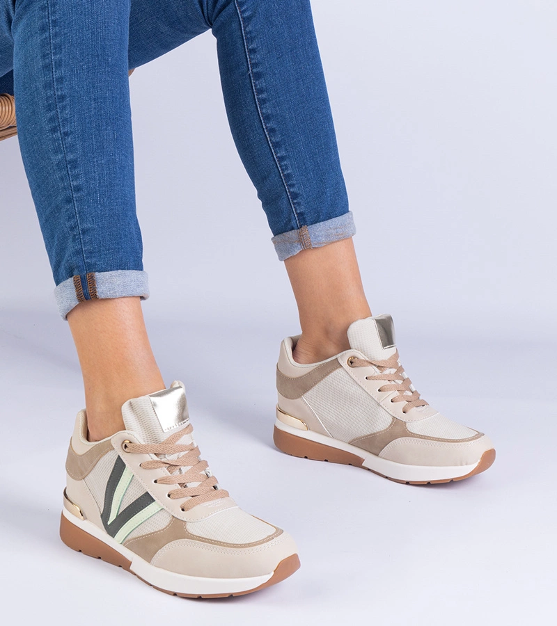 Gemre Adidași bej pentru femei cu platformă ascunsă Ninella