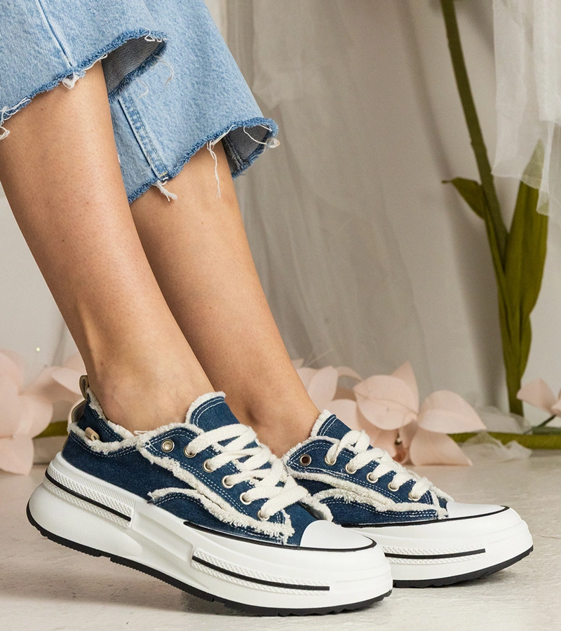 Gemre Adidași de damă albaștri cu talpă înaltă Kallara