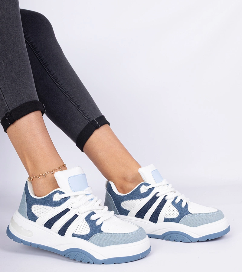 Gemre Sneakers pentru femei albastre cu șireturi masive Bartella