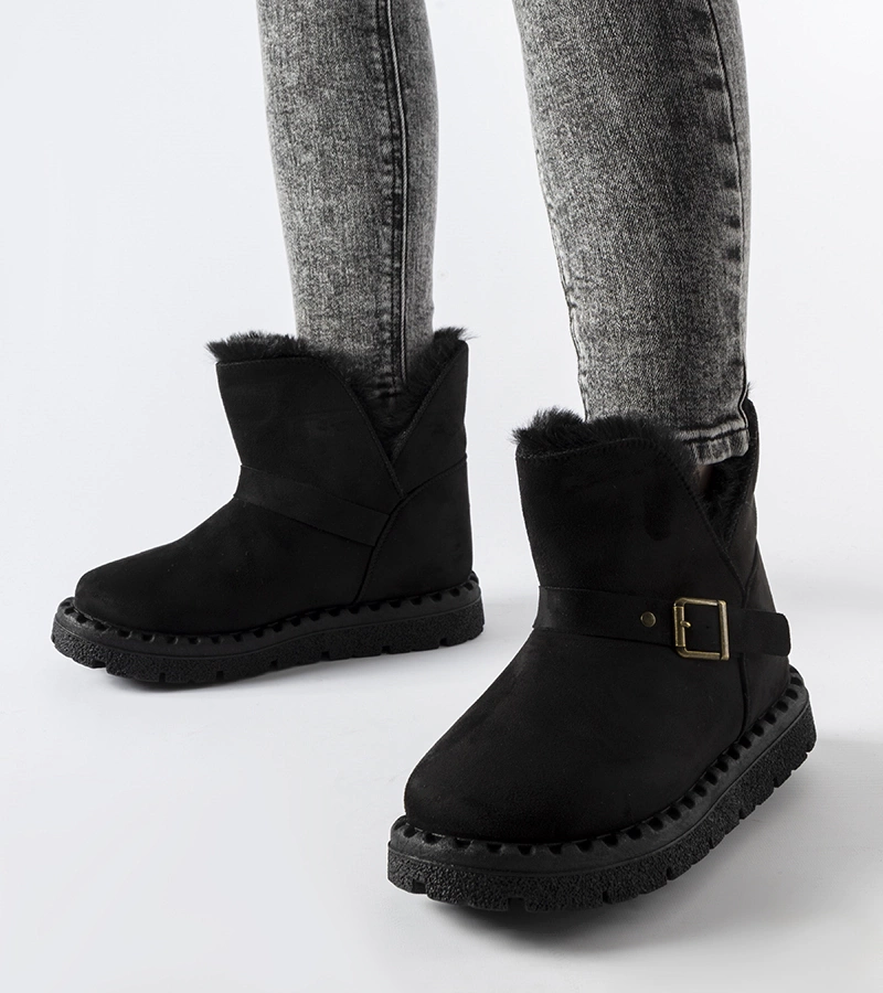 Gemre Black insulated snow boots with Monal cutout