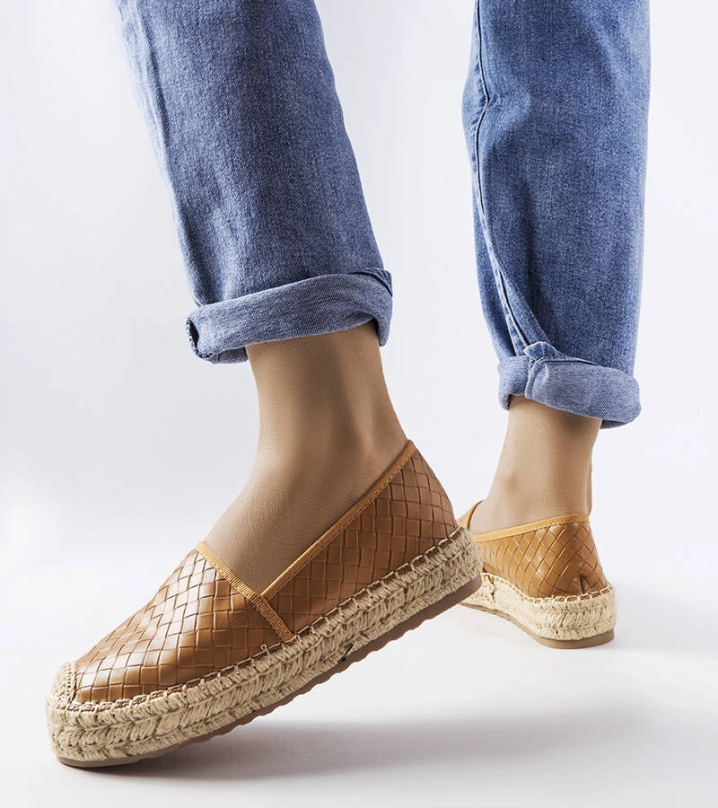 Gemre Brown espadrilles embellished with embossing Geoffrey