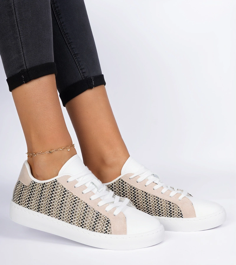 Gemre Adidași bej pentru femei din material Bellisio