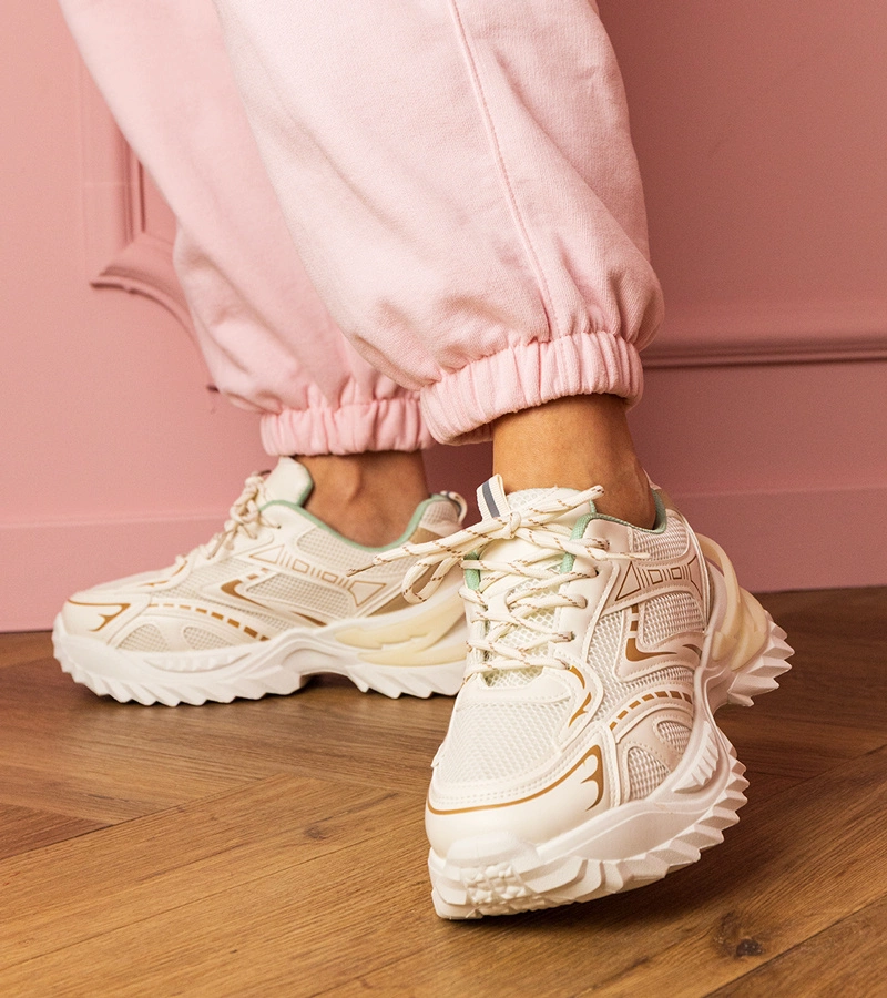 Gemre Beige Lirana chunky sole sports sneakers