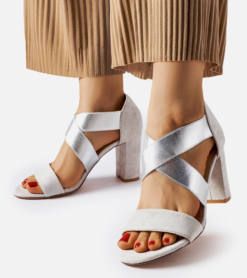 Gemre Sandale stiletto gri Gravago