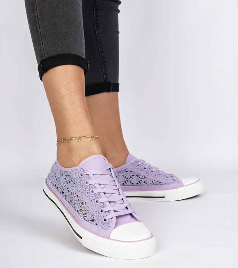 Gemre Pantofi sport damă din pânză perforată mov Saha
