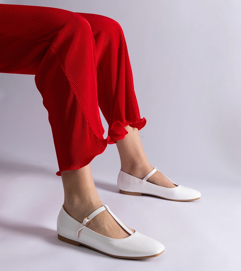 Gemre Balerini lăcuiți albi cu bareta Marseille