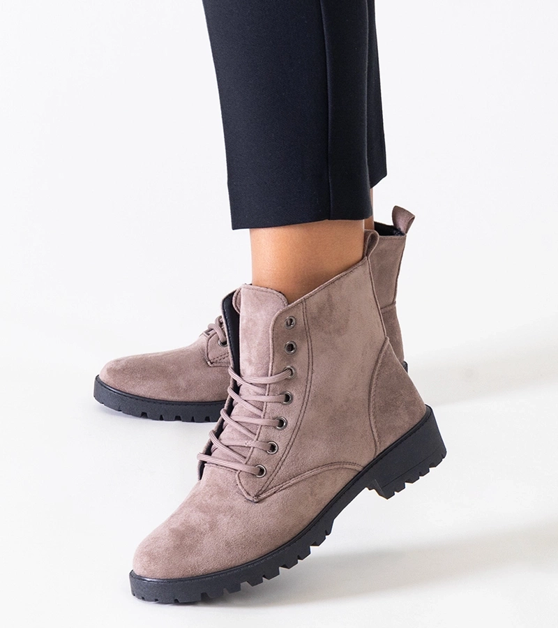 Gemre Botine maro din ecologic zămbăc cu platformă Barosa.