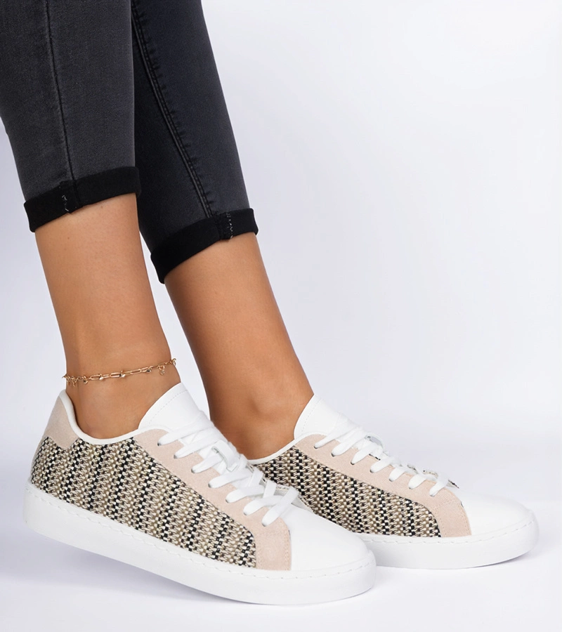 Gemre Adidași bej pentru femei din material Bellisio