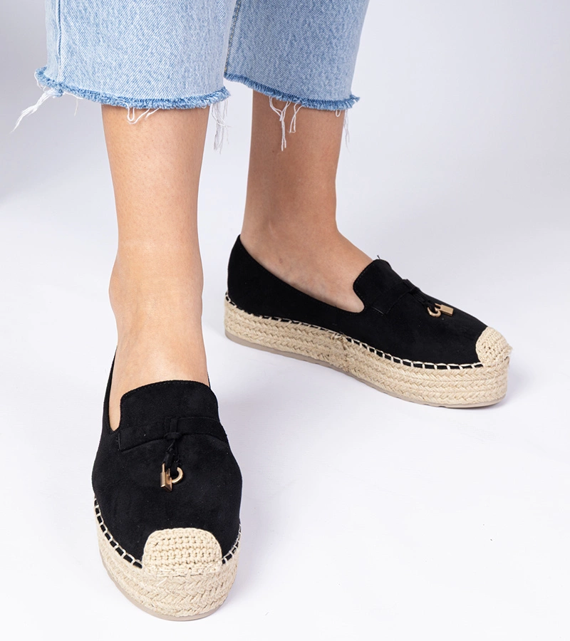 Gemre Espadrile negre cu talpă groasă Elviola