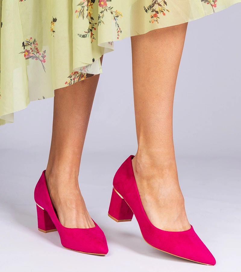 Gemre Pantofi roz Wallos pentru femei din piele ecologică întoarsă