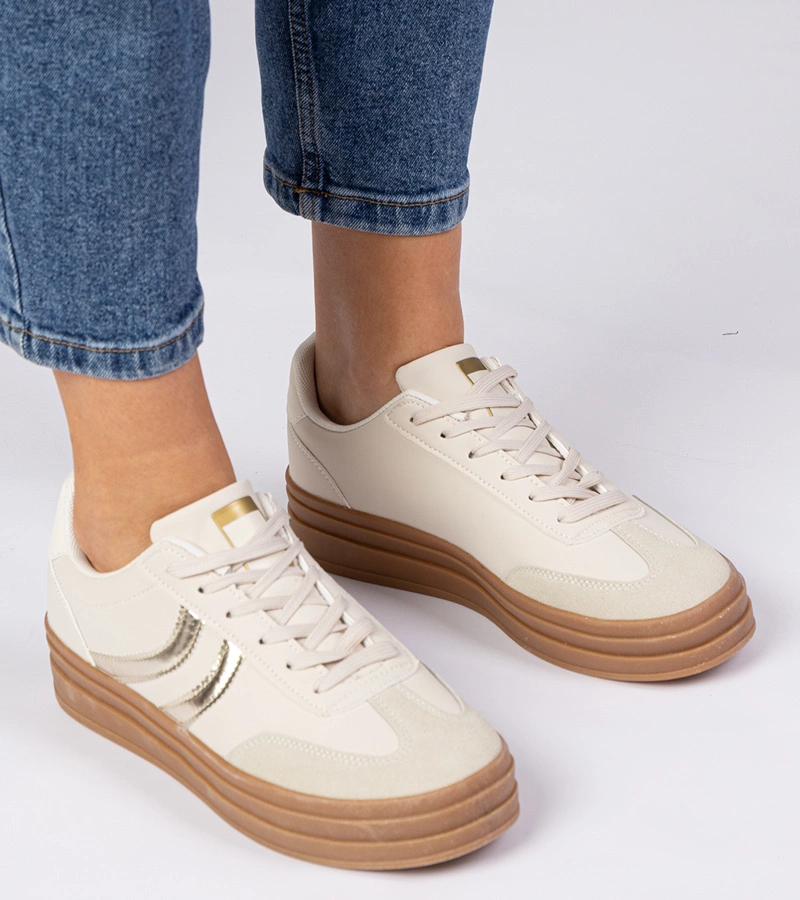 Gemre Adidași bej damă cu detalii aurii Melly