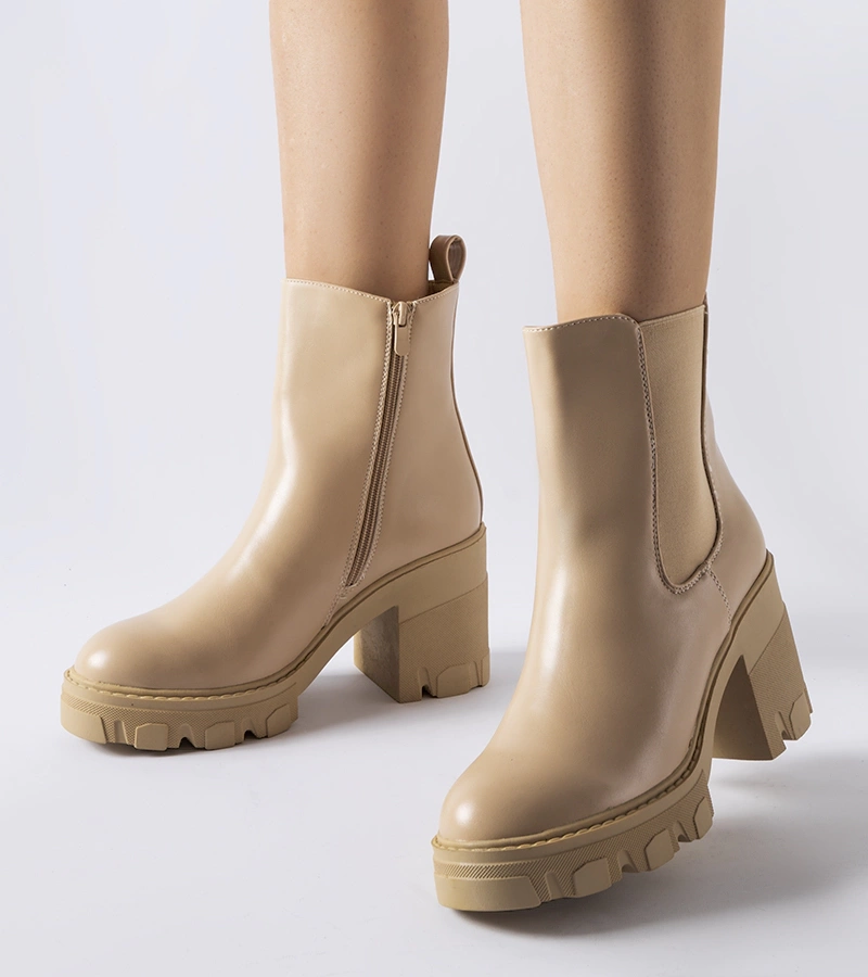 Gemre Corpolo beige insulated heeled ankle boots