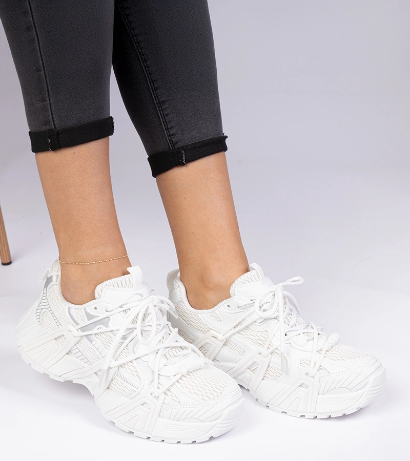 Gemre Adidași albi la modă cu talpă masivă Lukaro