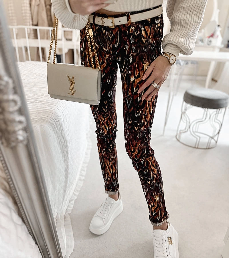 Gemre Pantaloni Claude cu model maro
