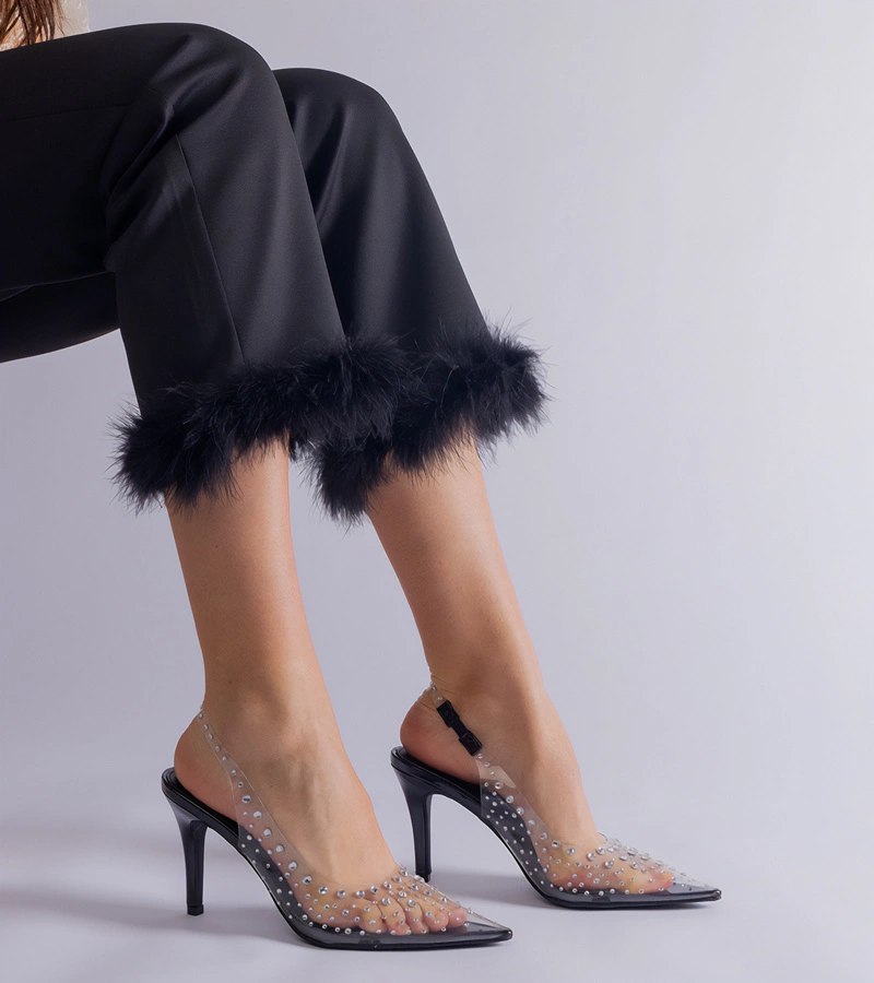 Gemre Transparent stilettos embellished with rhinestones Urrutia