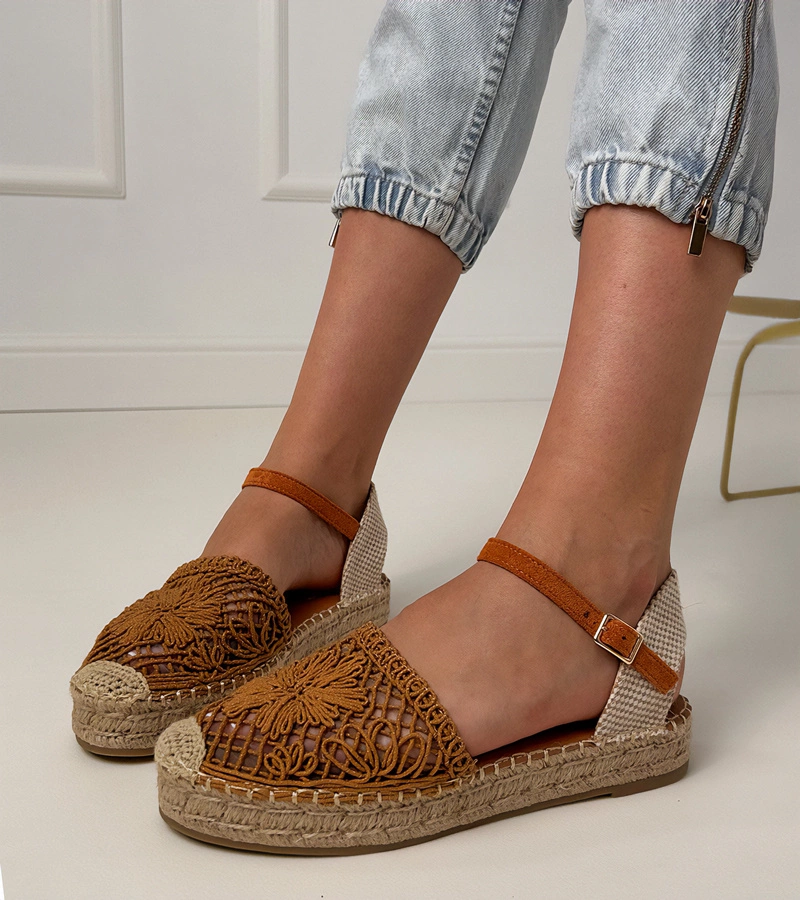 Gemre Sandale maro espadrile perforate Santos