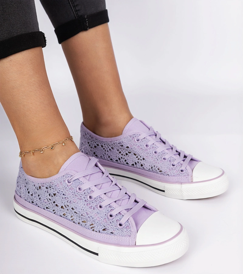 Gemre Pantofi sport damă din pânză perforată mov Saha
