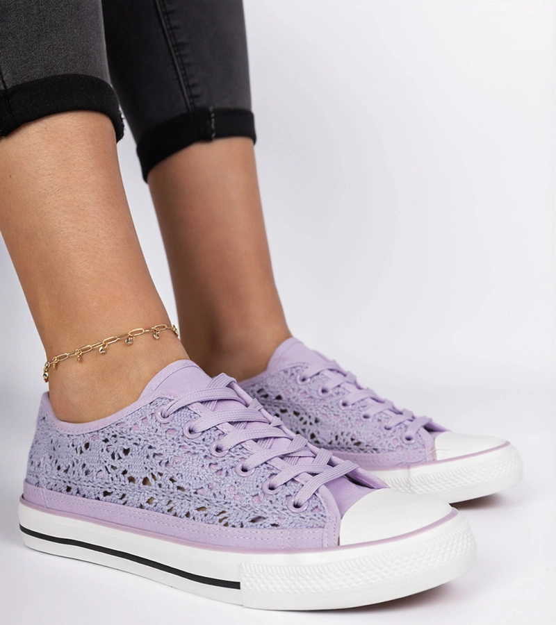 Gemre Pantofi sport damă din pânză perforată mov Saha