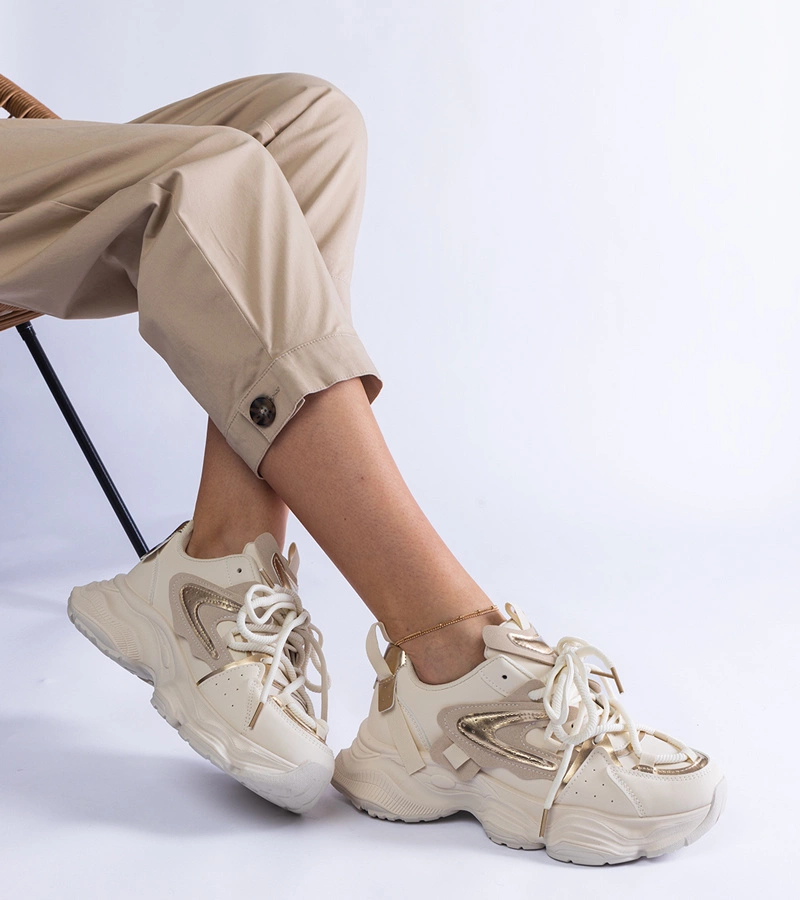 Gemre Adidași sport bej pentru femei cu talpă masivă Lien