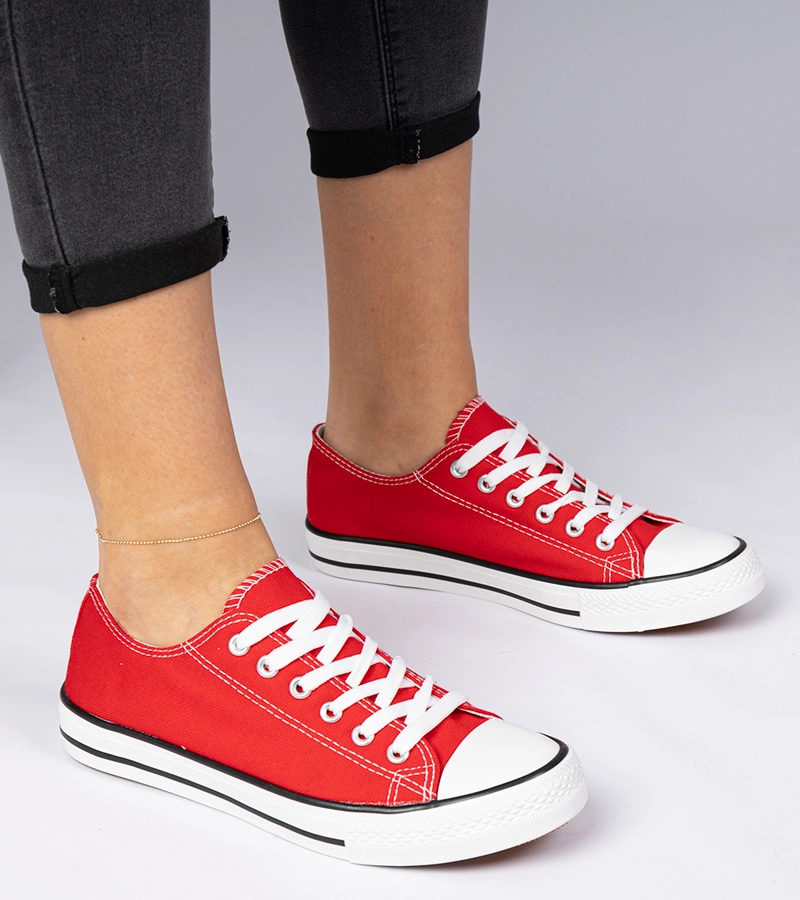 Gemre Pantofi sport clasici roșii pentru femei Menfis