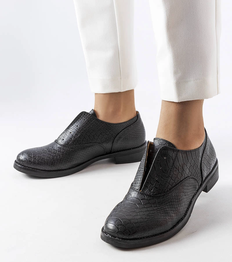 Gemre Women's black slip-on eco-leather shoes Morel