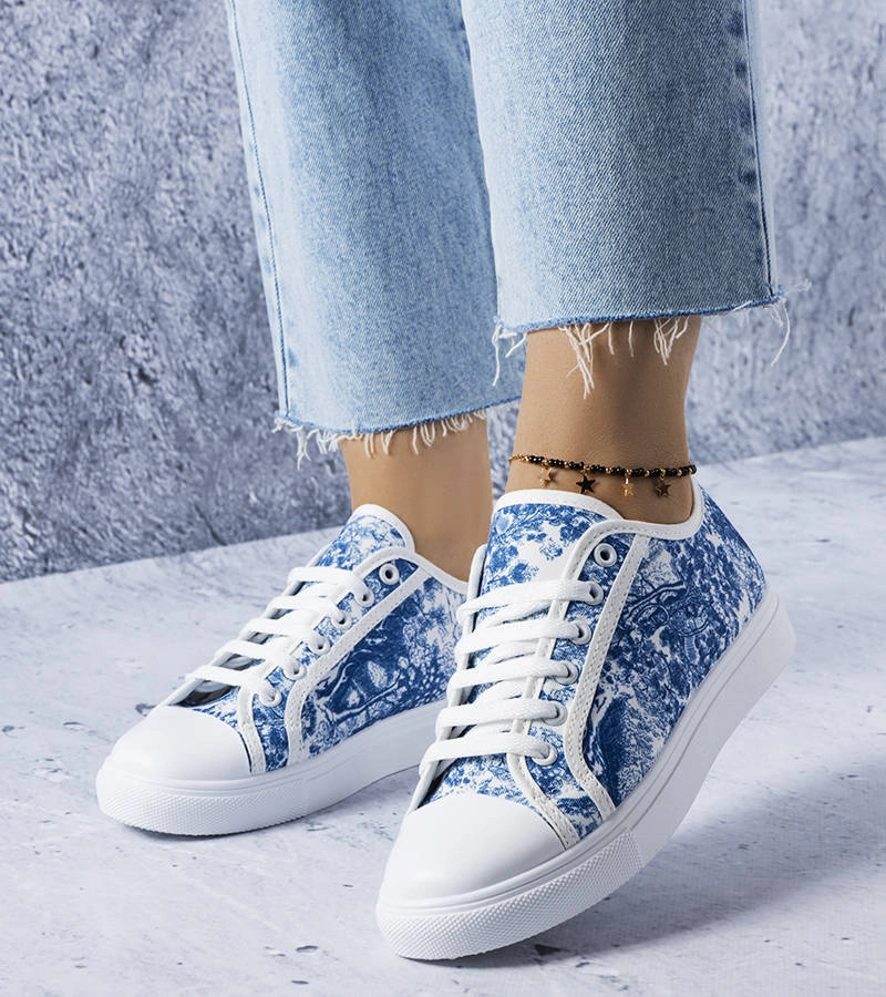 Gemre White-blue fabric sneakers Aucoin