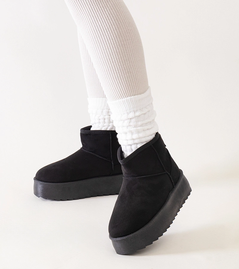 Gemre Black casual high platform snow boots Thaisa