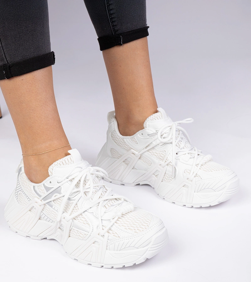 Gemre Adidași albi la modă cu talpă masivă Lukaro