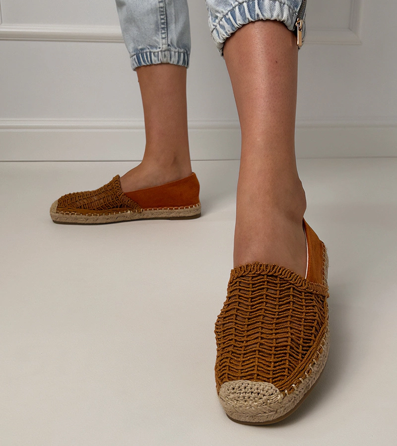 marka niezdefiniowana Espadrile maro decupate pe platformă Plevis