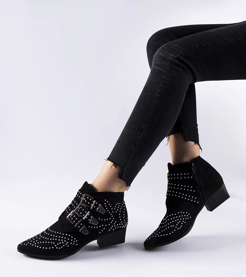 Gemre Ghete decorative negre cu toc mic Forever