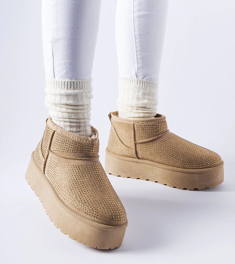 Gemre Bocanci de zăpadă bej cu cirkonii Sonora