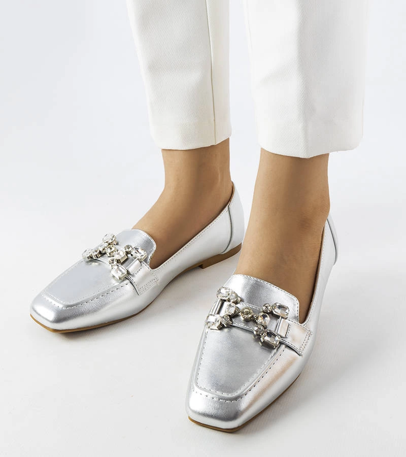 Gemre Silver loafers with rhinestones Marechal