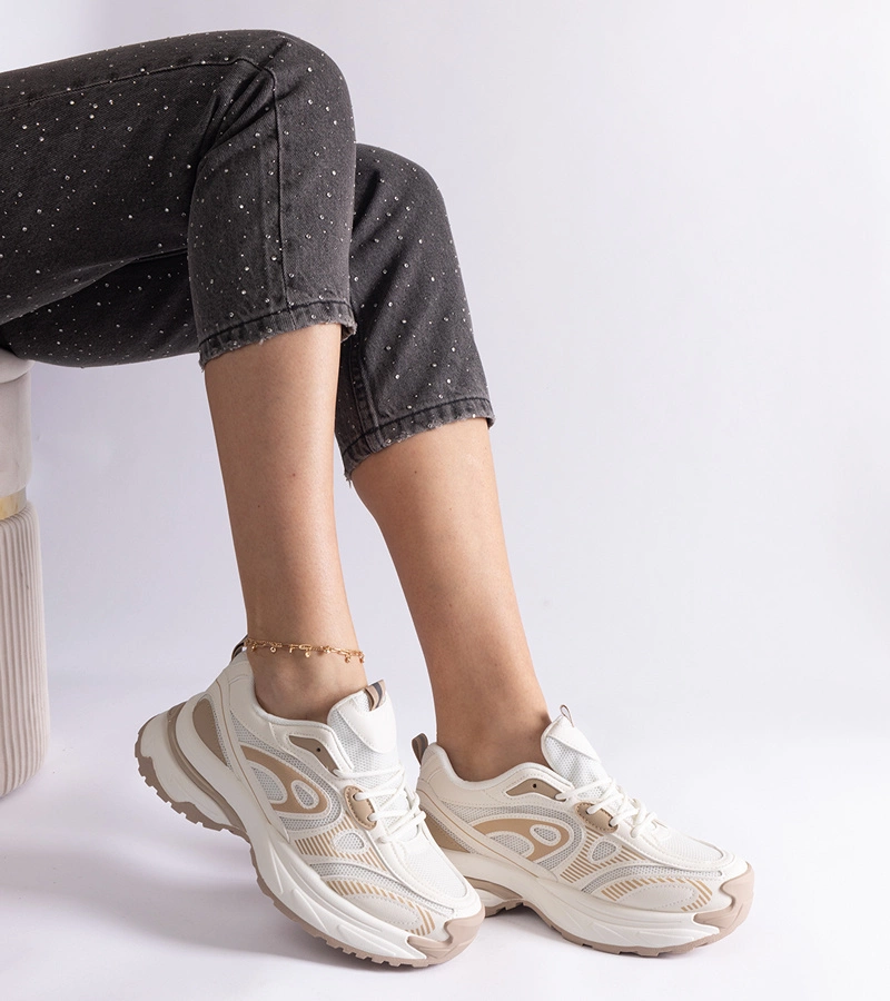 Gemre Adidași sport albi pentru femei Limon