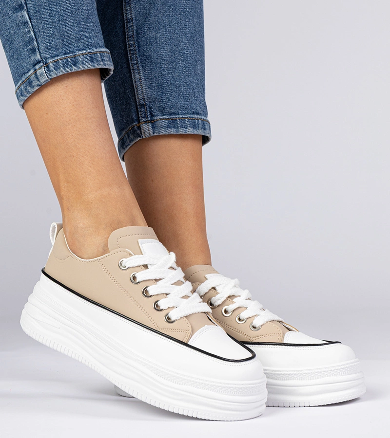 Gemre Adidași bej pentru femei cu talpă înaltă Selina