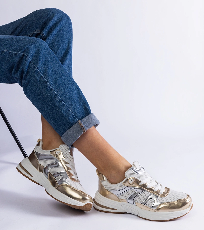 Gemre Adidași sport din material textil cu inserții aurii Elayne