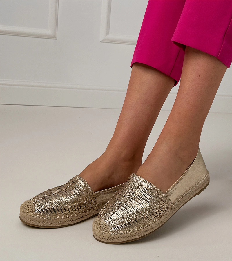 Gemre Espadrile aurii perforate pe platformă Zelvira