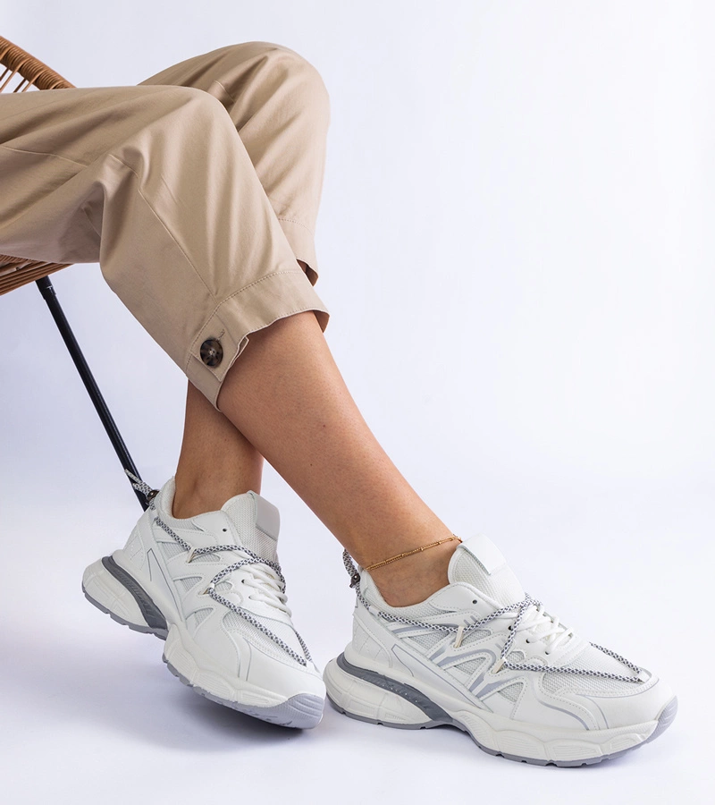 Gemre Adidași albi de damă cu talpă masivă Colunga