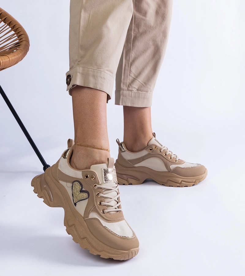 Gemre Adidași maro pe platformă cu inimioară Martineza