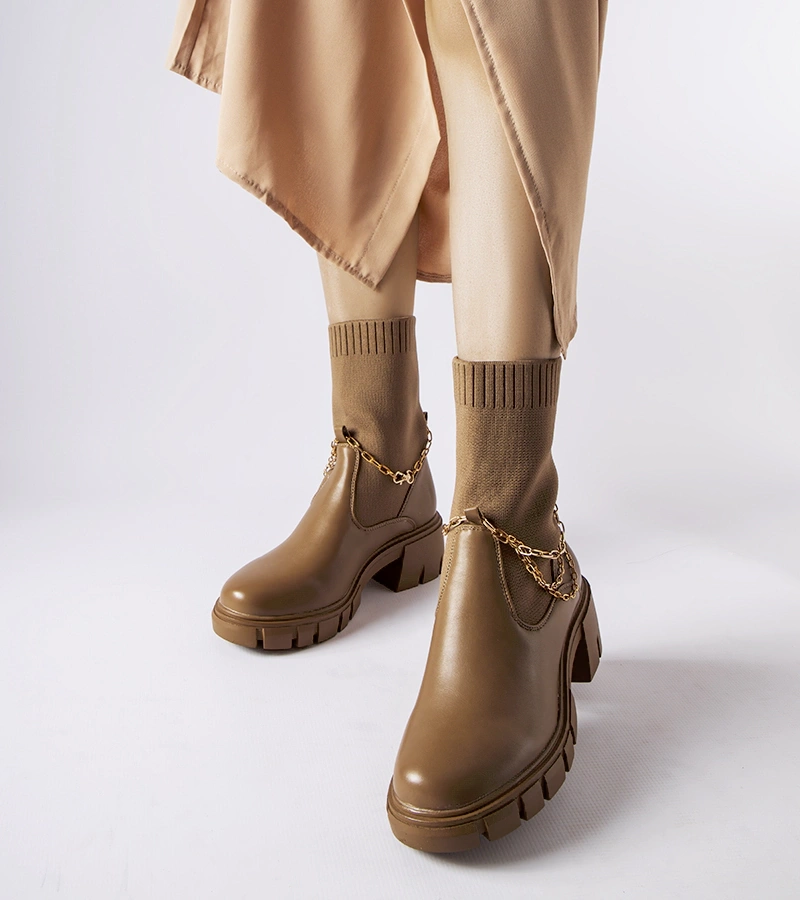 Gemre Brown ankle boots with elastic upper Naser
