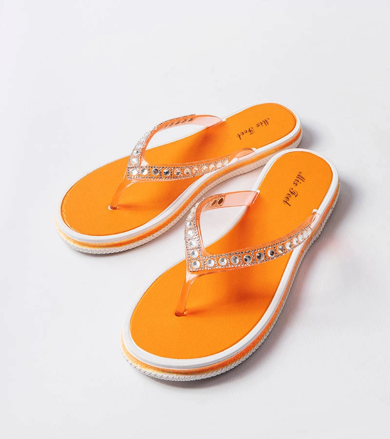 marka niezdefiniowana Flip flop portocaliu cu zirconiu Patrier