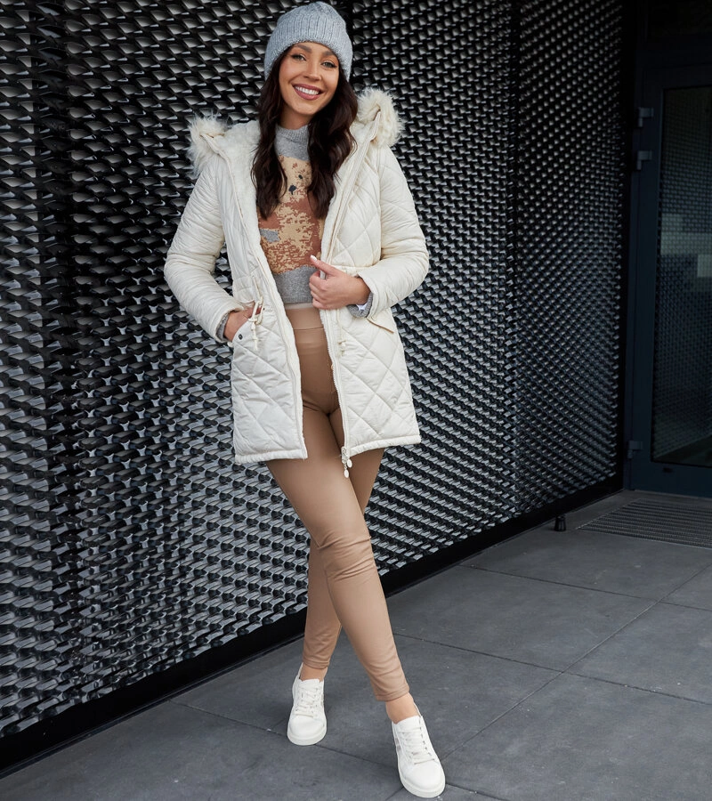 Gemre Jachetă crem cu blăniță detașabilă Riverton